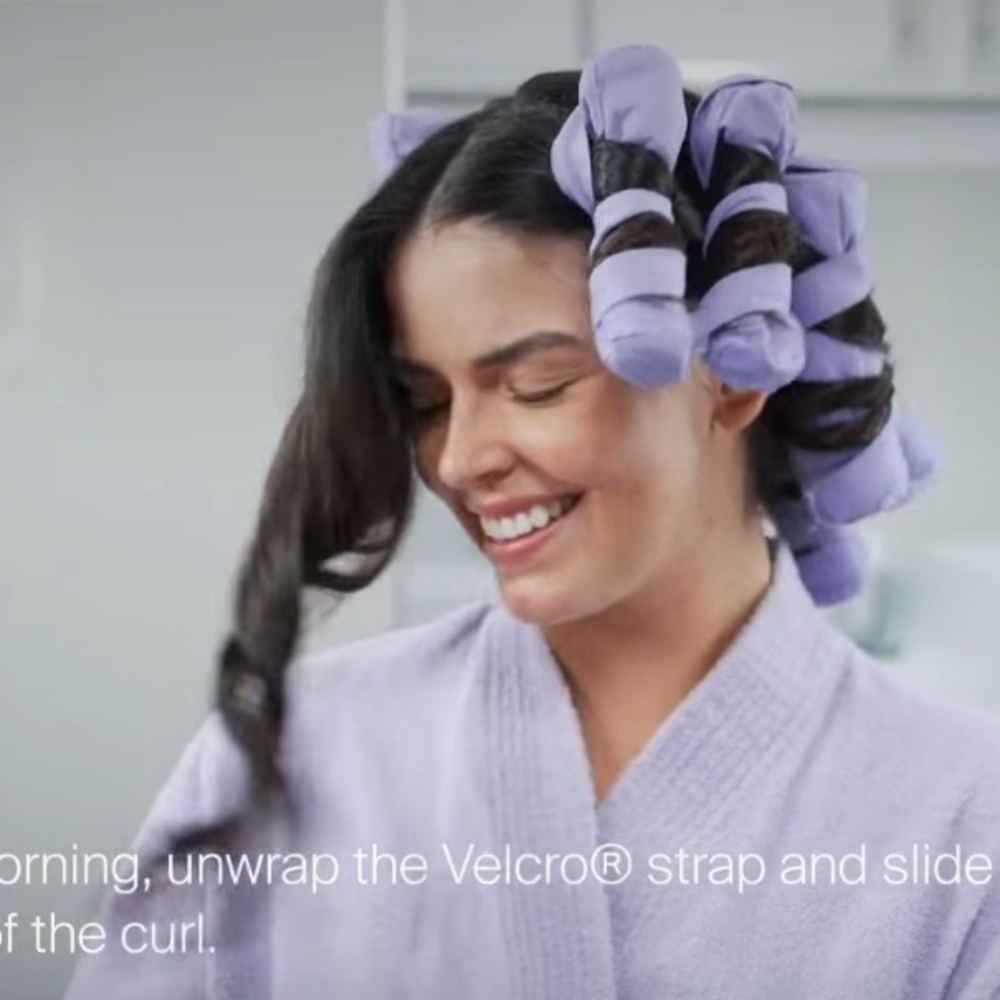 Velcro Strap Heatless Hair Curlers in Lavender - Women Hair